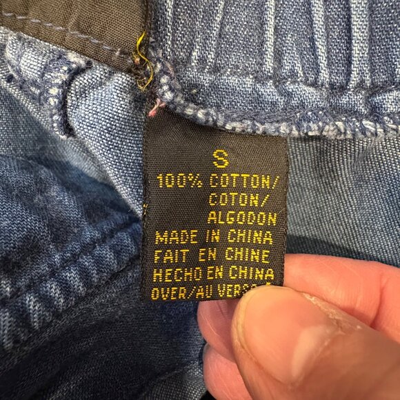 Vintage-Lizsport Womens Denim A-Line Midi Skirt Front Buttons Pocket Cottagecore - Picture 3 of 7